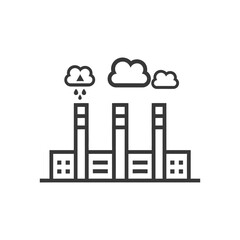 Naklejka premium Industrial Pollution with Rain and Smoke Clouds