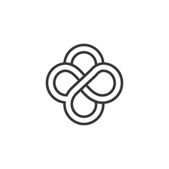 Fototapeta premium Interlocking Infinity Symbol with Four Loops