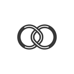 Naklejka premium Intertwined Double Rings Symbol