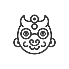 Line art illustration of a Japanese mythical creature