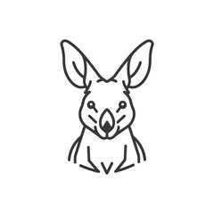 Obraz premium Line Art Illustration of a Kangaroos Head
