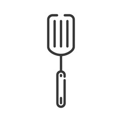Line Art Illustration of a Kitchen Spatula
