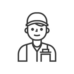 Obraz premium Line Art Illustration of a Male Delivery Driver