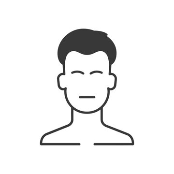 recommend clip art: Line art illustration of a mans face with closed eyes