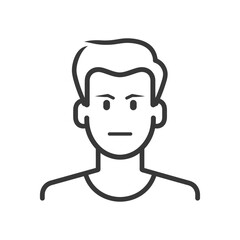 Obraz premium Line Art Illustration of a Man with a Serious Expression