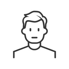 Obraz premium Line art illustration of a man with short hair