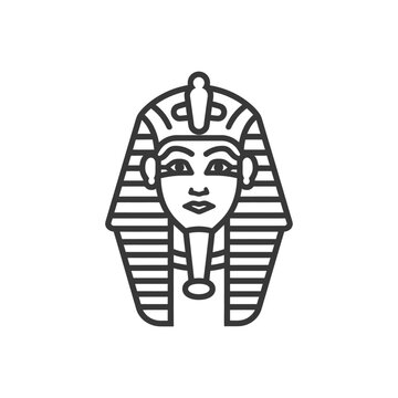 recommend clip art: Line Art Illustration of an Ancient Egyptian Pharaoh