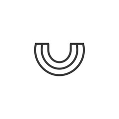 Line art illustration of an upside down rainbow