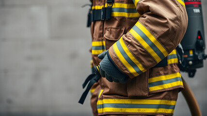 Close-up firefighter Generative AI