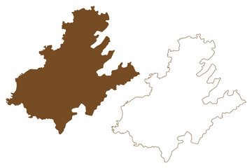 Anvers island (Palmer Archipelago, Antarctica) map vector illustration, scribble sketch Antwerp or Antwerpen or Isla Amberes map