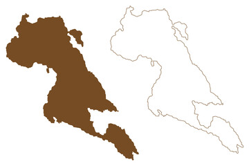 Ammeron island (Kingdom of Sweden, lake Revsundssjon) map vector illustration, scribble sketch Ammerön map