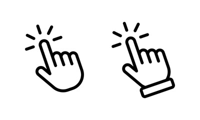 Click hand cursor icon set