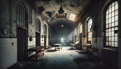 Horror Abandoned Forgotten Hospital Ward: Decaying History