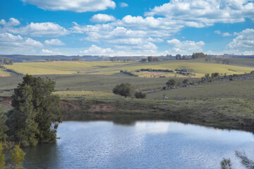landscape with lake and mountains