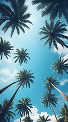 palm trees and sky