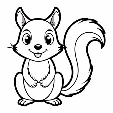 line art squarrel isolated on white background. PNG Transparent file type with high definition quality And vibrant color grading Available.