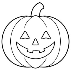 Halloween pumpkin head line art