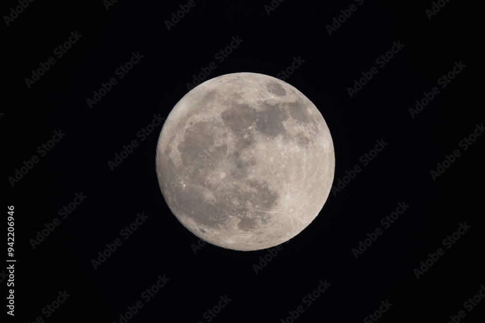 Canvas Prints photograph of the full moon partially covered with clouds
