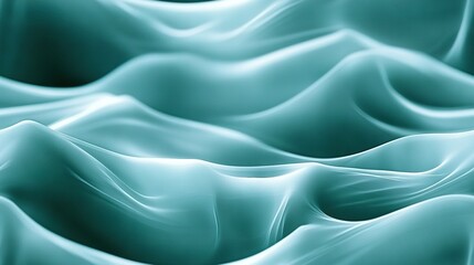 Obraz premium A detailed image of a vibrant blue-teal fluid with waves against a dark backdrop