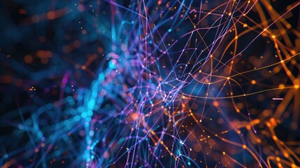 Fototapeta premium Abstract Glowing Lines and Particles