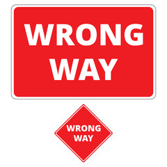 Cartel con el mensaje de camino equivocado. Vector
