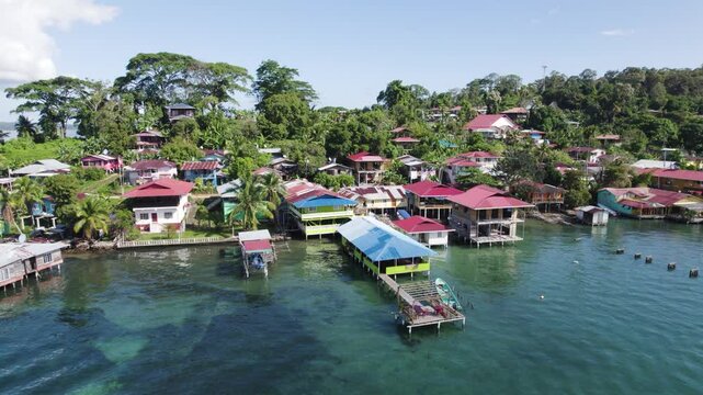 Colorful stilt houses on Bastimentos Island, Bocas del Toro, Panama