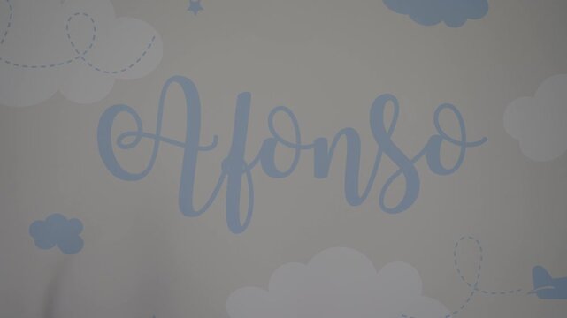 name "Afonso" is elegantly written on a light background adorned with clouds, evoking a gentle and serene atmosphere