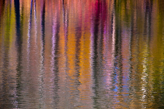 Colorful abstract reflection in lake water - Powered by Adobe