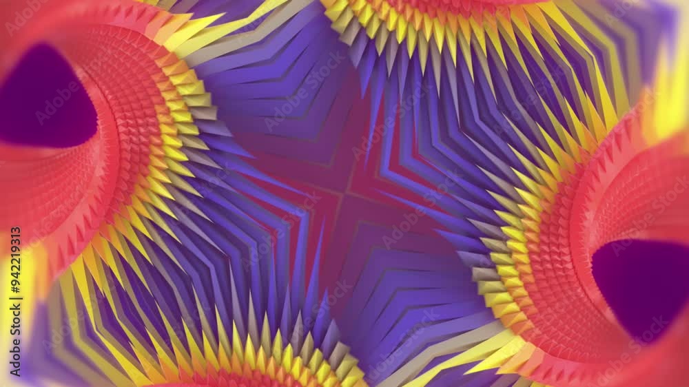 Poster digital loop animation of abstract geometric figure. 3d rendering 4k