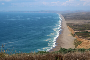 Pacific ocean shore. Bright sunny photo