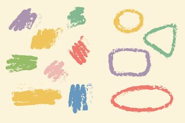 Set of hand drawn irregular organic textured shapes. brushes doodle shape set in trendy style vector background.