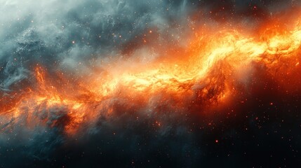 Fototapeta premium Fiery Nebula in the Cosmos