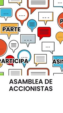 Asamblea de accionistas letra anuncio para participantes