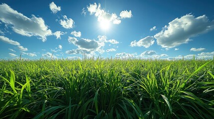 Fototapeta premium Sunny Day in a Lush Green Field