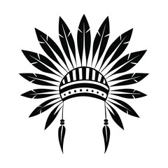 Native American feather silhouette vector 