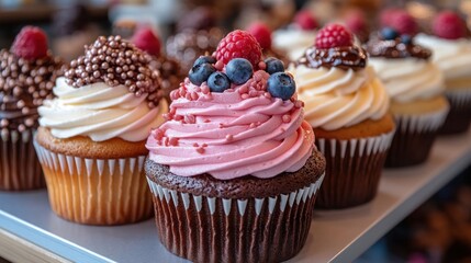 Assortment of Delicious Cupcakes