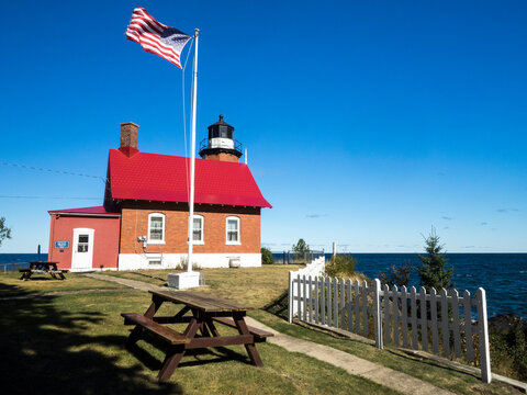 US, Michigan, Upper Peninsula. Eagle Harbor lighthouse. Michigan.