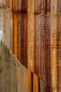 Usa, Michigan. Mineral seep wall detail along shore of Lake Superior, Pictured Rocks National Lakeshore.