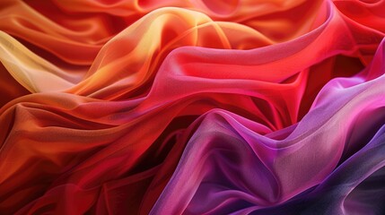 Obraz premium Colorful waves of fabric billowing in the wind