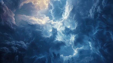 Ethereal clouds swirling with luminosity and depth