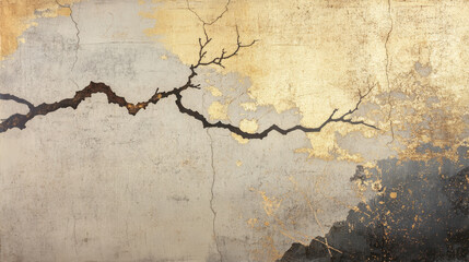 Obraz premium Blend of make-e, ukiyo-e and kintsugi. Background, wallpaper