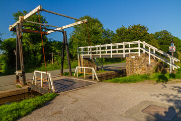 Fototapeta premium Canal lifting bridge on a Summer Evening.