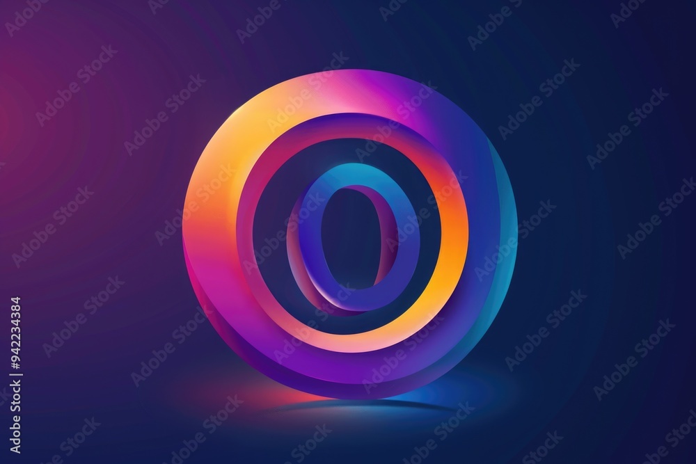 Poster a vibrant, circular shape on a dark surface, perfect for use in abstract or futuristic designs