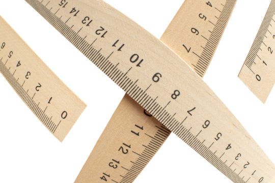Wooden measuring ruler isolated	