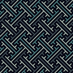 Seamless Sayagata pattern. Repeated interlocking keys background. Oriental ornament. Window tracery image. Ancient ethnic mosaic. Geometric digital paper. Ethnical textile print. Vector artwork.