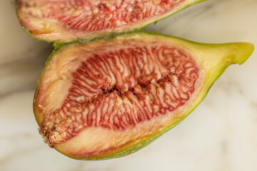 cut half of green fig fruit