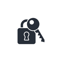 lock and key icon. vector.Editable stroke.linear style sign for use web design,logo.Symbol illustration.