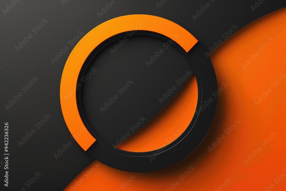 Poster a colorful design featuring a circle on a black and orange background