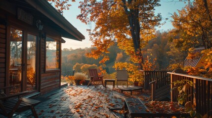 Outdoor furniture setting with natural surroundings
