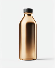 Mockup of glossy tumbler mug, plastic water sipper bottle, thermos flask stainless steel and silicon bottles behind it professional background